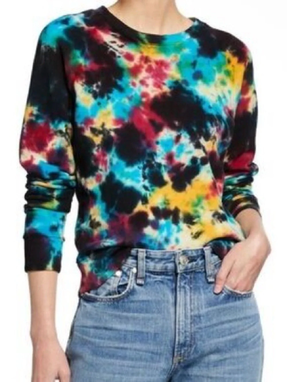 MOTHER Multicolor Tie-Dye Sweatshirt Cozy Casual Winter Loungewear - Picture 1 of 6